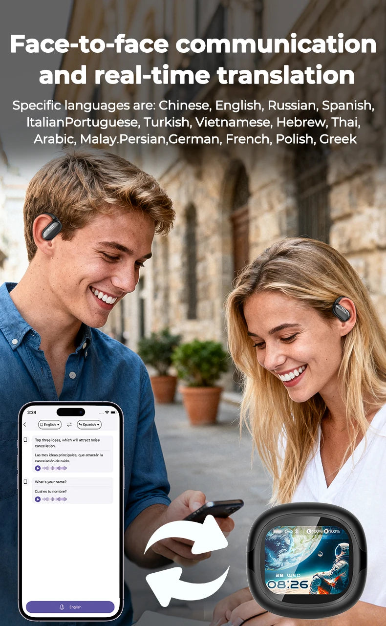 HTC Bluetooth Headset Surround Sound Hi-Fi Stereo Comfort Fit Lightweight Open Ear for Sport Running Wireless Earbuds NE58