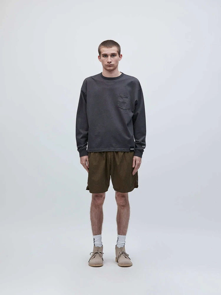Quick Dry NBHD V-shape Shorts Zipper Pockets Shortpants Japan Men Women Thin Fabric Loose Drawstring Short Pants Breeches