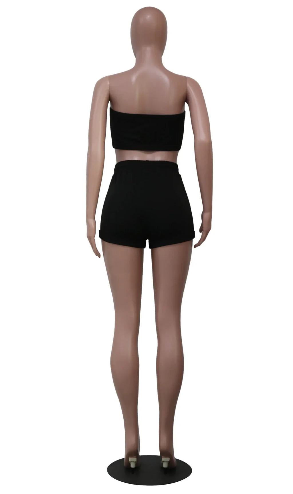 Thin Summer New Solid Color Lace Up Tracksuits Women Sleeveless Backless Tube And Shorts Two Piece Sets Casual 2pcs Outfits