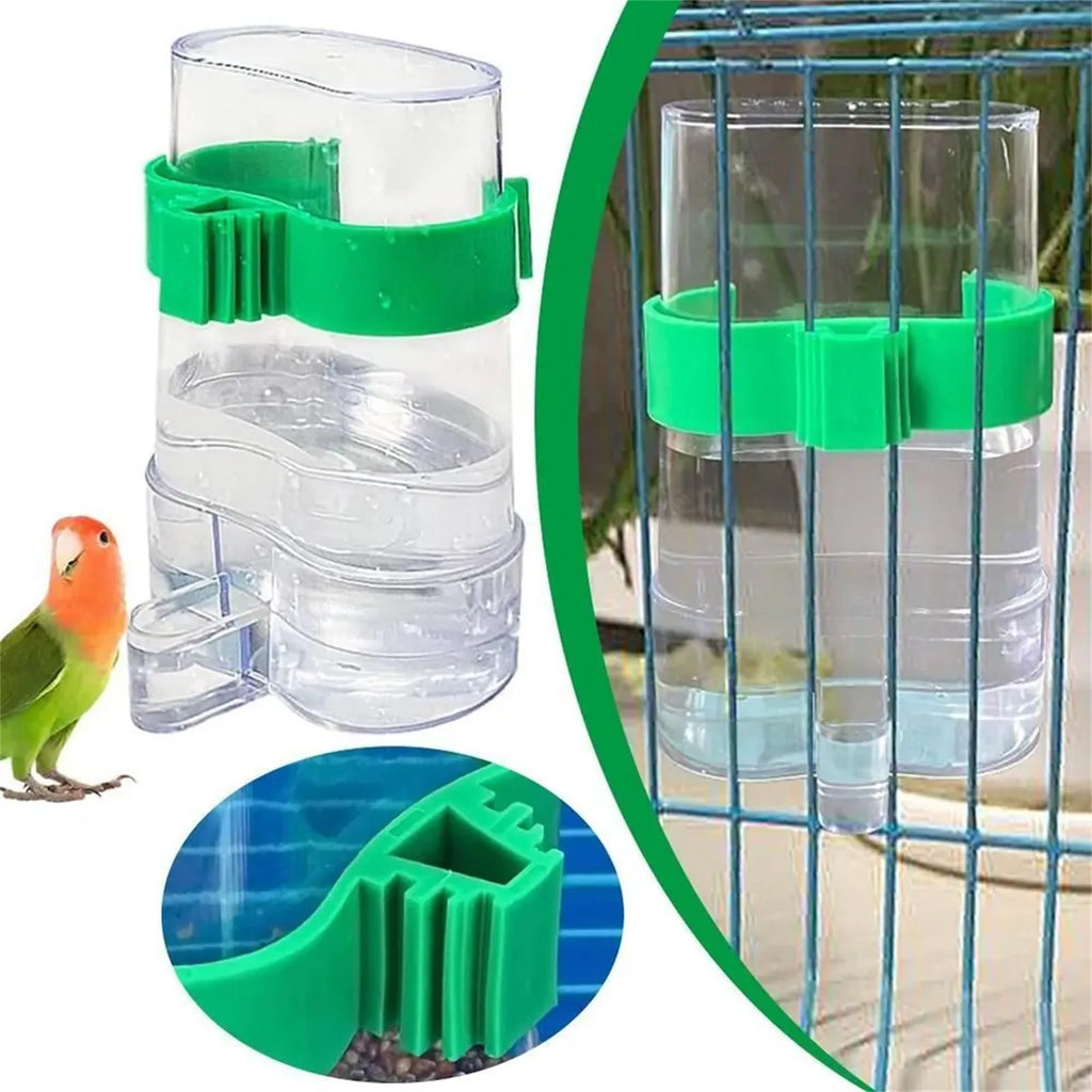 Bird Water Drinker Feeder Container Automatic Pet Feeder Birdcage Hanging Bowl Water Bottle Parrot Drinking Water Food Dispenser