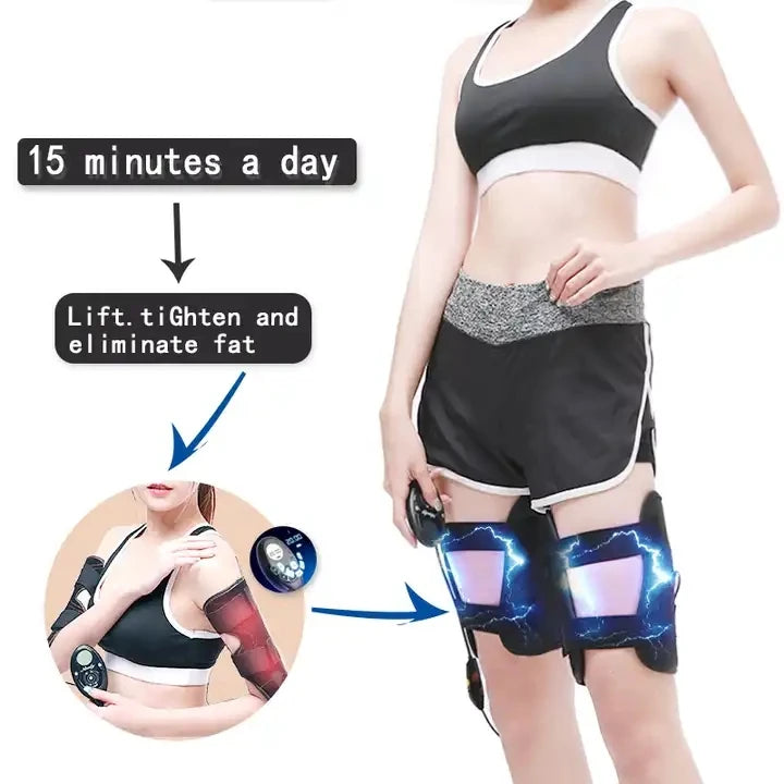 Electric Muscle Stimulator ABS Toning Belt,Gym Sports Weight Loss Body Shaper Vibrator Arm Belly Waist Massager EMS Arm Traine