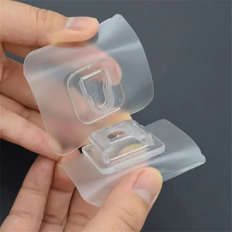 Double-Sided Adhesive Wall Hooks Hanger Strong Transparent Suction Cup Sucker Hooks Kitchen Bathroom Storage Plug Socket 2030