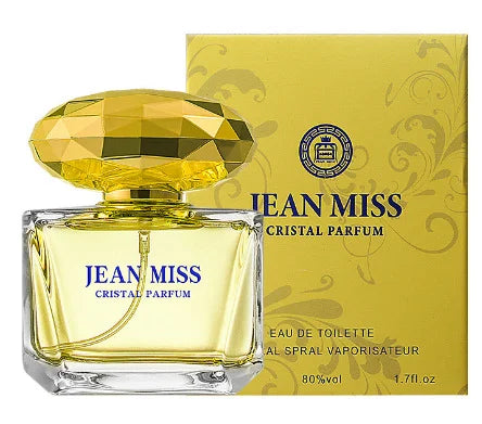 Luxury JEAN MISS Perfume for Women, Elegant Teardrop Bottle with Crystal Diamond Cap, Romantic Floral Long Lasting Eau de Parfum