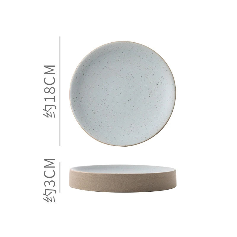 Vintage Round Ceramic Plate Creative Dessert Dim Sum Plate Pastry Plate Steak Plates Sushi Plates Molecular Cuisine Tableware