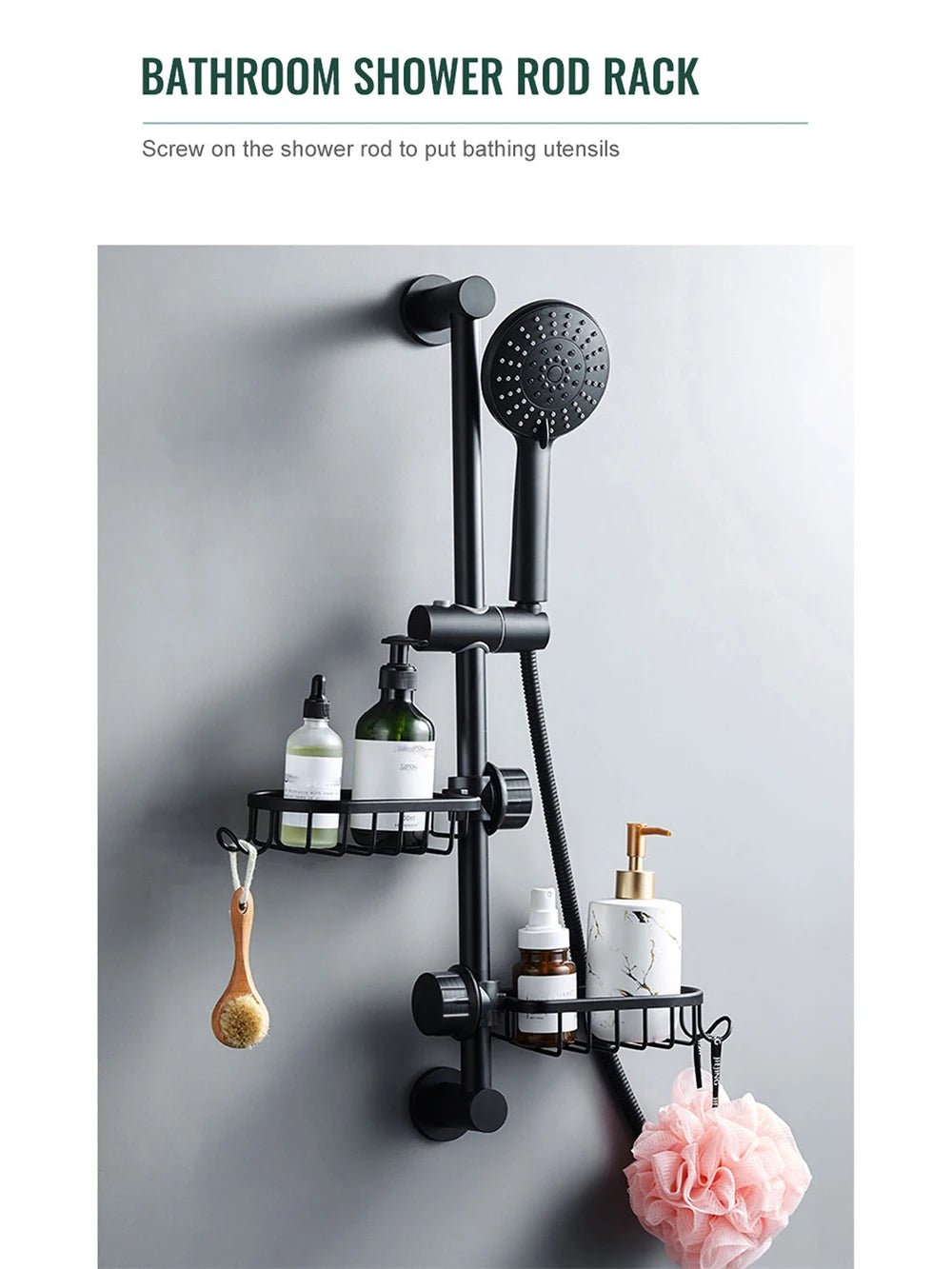 Bathroom Shower Rack Storage Rack Perforated Shower Storage Sponge Unidirectional Drainage Storage Rack Household And Household