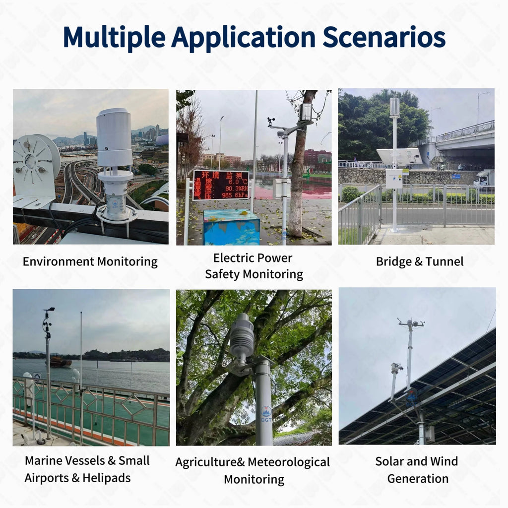 In stock New Professional Wind Solar Rain Gauge IoT Temperature Humidity Sensor PM2.5 PM10 Compact Integration Weather Station