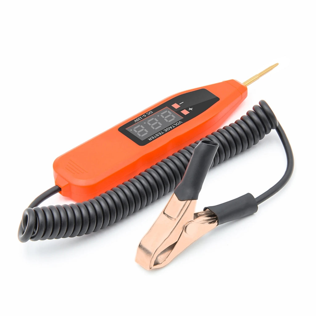 5V 120V Automotive Circuit Voltage Tester Pen Positive and Negative Pole Detection Probe Spring Wire Car Electrical Circuit Test