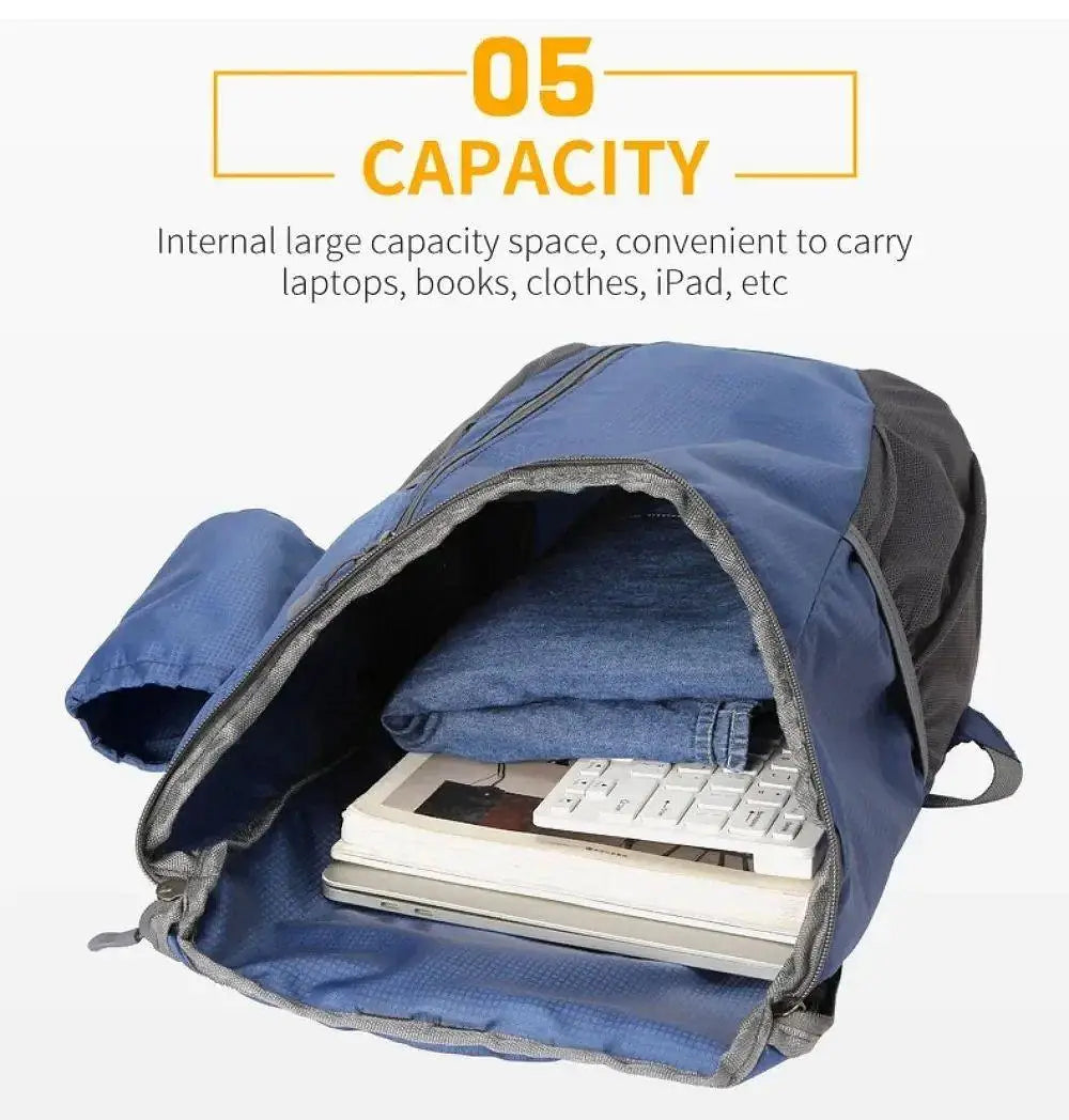20L Foldable Ultralight Backpack Portable Waterproof Unisex Outdoor Mountaineering Cycling Travel Hiking Camping Sports Bag