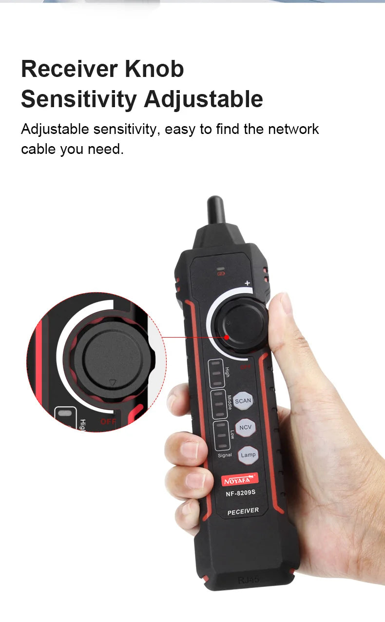Network Cable Tracker NOYAFA NF-8209S Lan Measure Tester Network Tools LCD Display Measure Length Wiremap Tester Cable Tracker