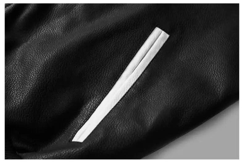 Men Motorcycle Leather Jackets Slim Casual PU Leather Coats Good Quality Male Fit Stand Collar Leather Jackets And Coats Size 3X