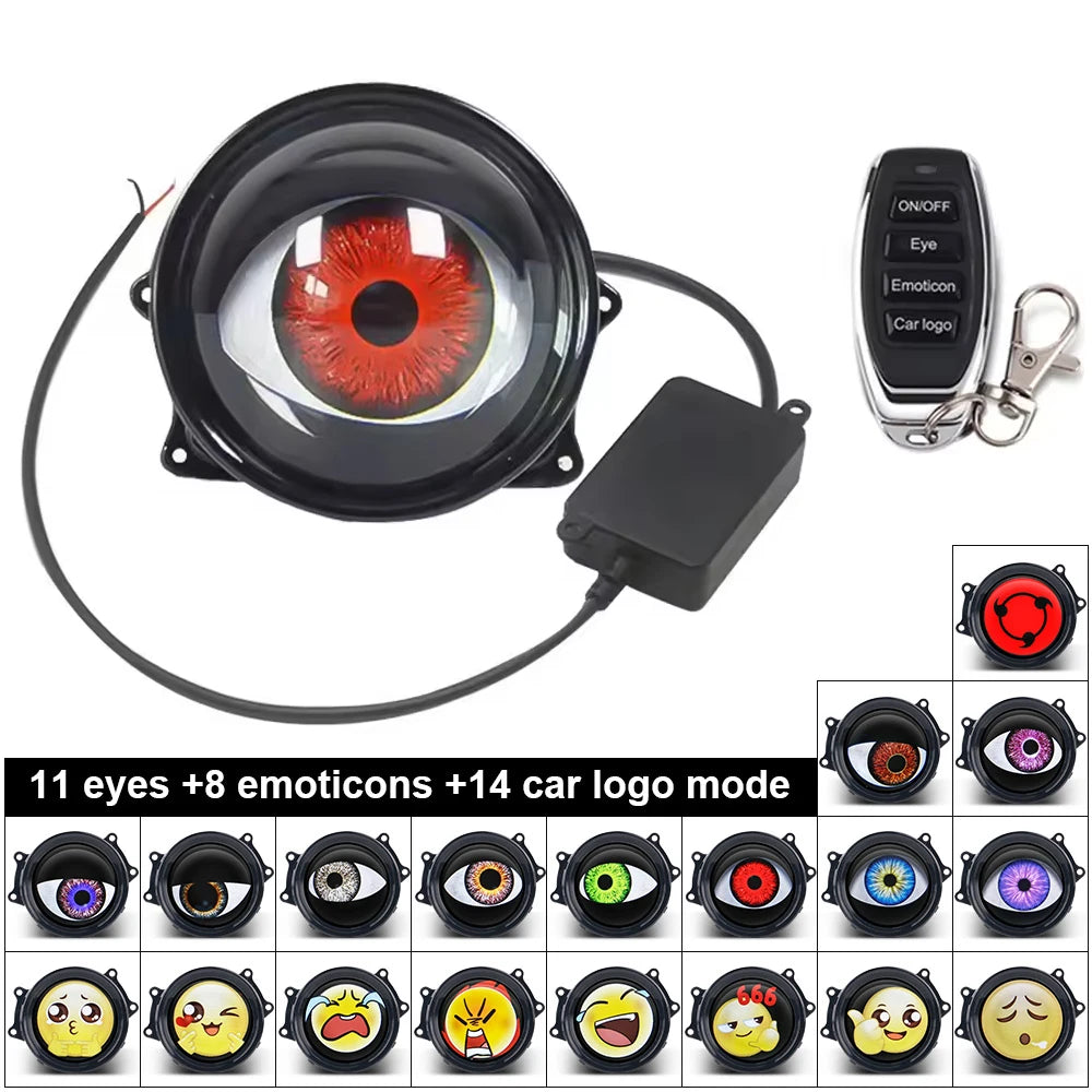 3-inch Devil's Eye Car Accessories Headlights Led Lenses Retrofit Kits Assembly LED Auto Dynamic Lights 12V With Remote Control