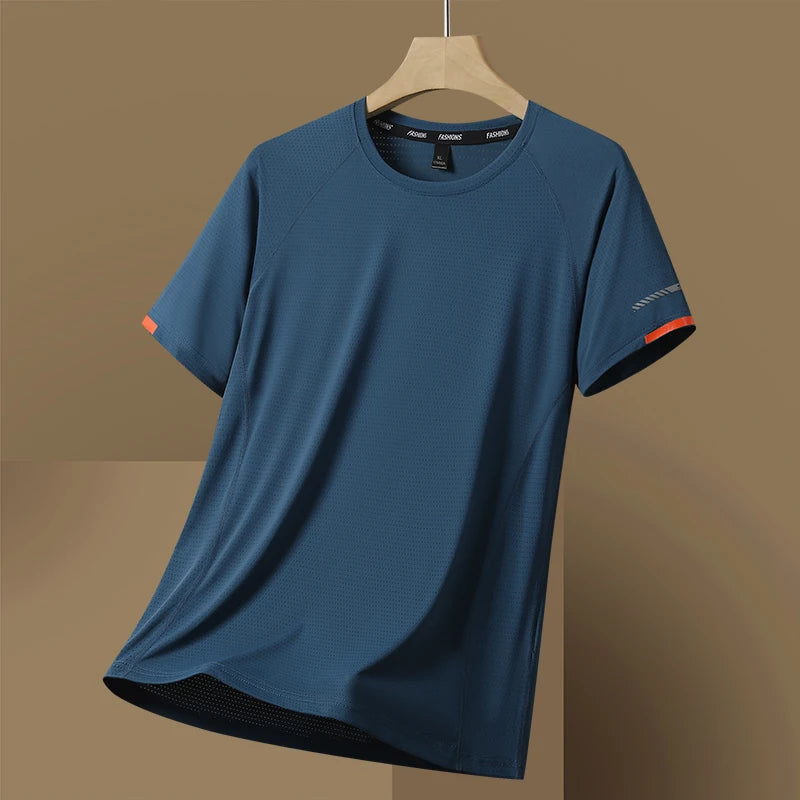 For 2025 Summer T Shirt Fashion Short Sleeves Quick Dry Running Casual Men'S T-Shirts Oversize 7XL 8XL Top Tees Tshirts