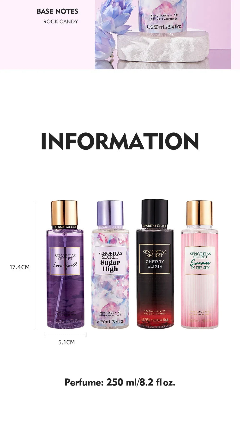 Thai Flower Fruit Perfume Vanilla Fragrance for Women Long-lasting Date Scent Good Girl Parfume Body Spray Floral Mist 250ml
