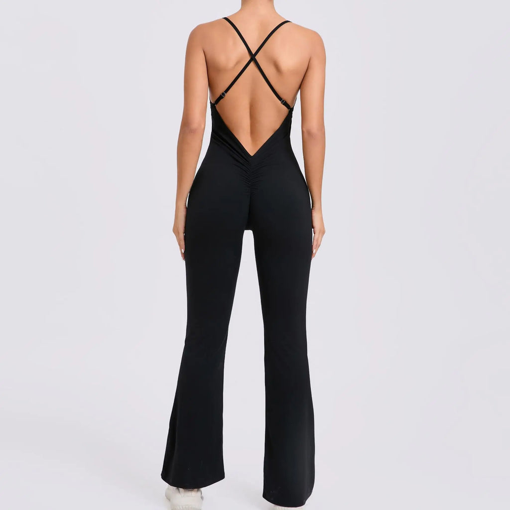 Female Sexy Back V Gym Set Woman Training Yoga Suit Wide Leg Sportswear Woman Sports Suit Clothes Fitness Elastic Training Suits