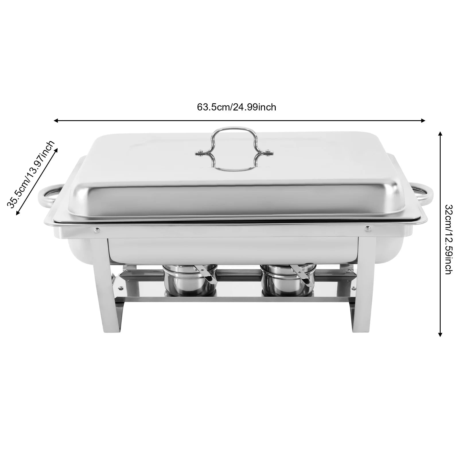 Stainless Steel Chafing Dish Buffet Set Rectangular Catering Chafer Warmer Buffet Dishes Warming for Restaurants, Buffets
