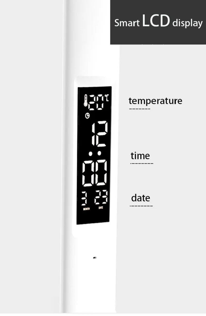 Folding Table Lamp USB Reading Touch Dimmable Eye Protection With Alarm Clock Thermometer LED Desk Lamp USB Charge Night Light