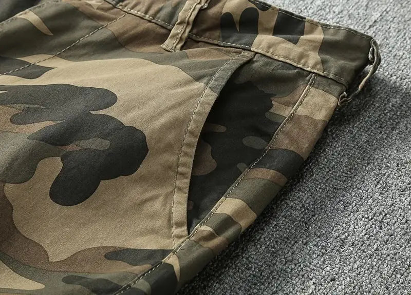 Korean Fashion Camouflage Shorts for Men's Casual Stretch 2025 Summer New Slim Fit and Wear-resistant Shorts Male Clothing