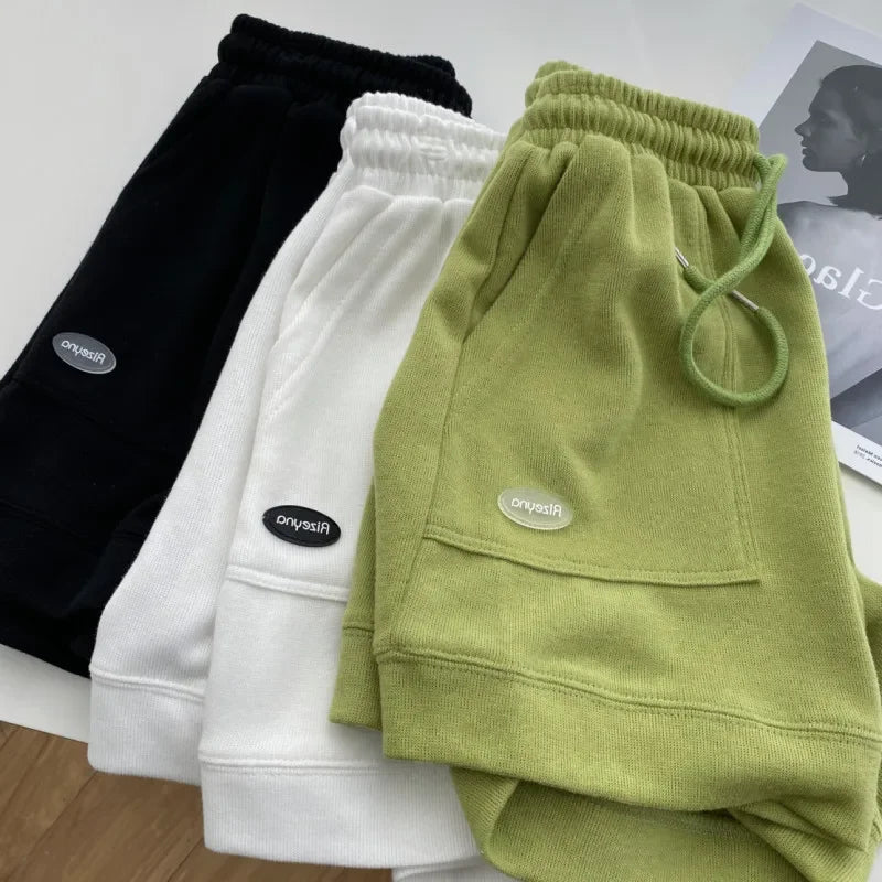 2026 Women's Comfortable Loose Wide-legged Drawstring A Pants Slim Waist Slim Fit Casual Home Versatile Sports Shorts
