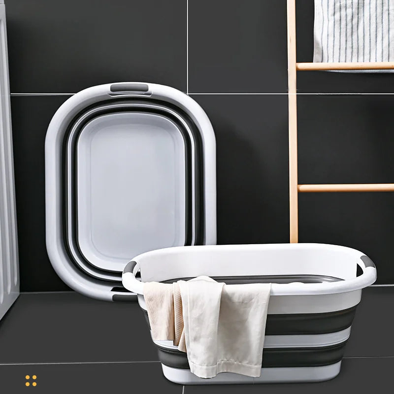 Multi-Functional Foldable Storage Basket,Laundry Hamper, Pet Bathing Tub,Space-Saving Organizer for Shower Gaps,Laundry Baskets