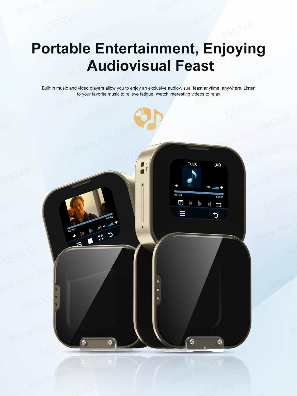 SERVO I19 Rotate Small Box Touch Mobile Phone 2SIM Standby Magic Voice Bluetooth Sync Music Torch Mini Rotation Cellphone Type-C