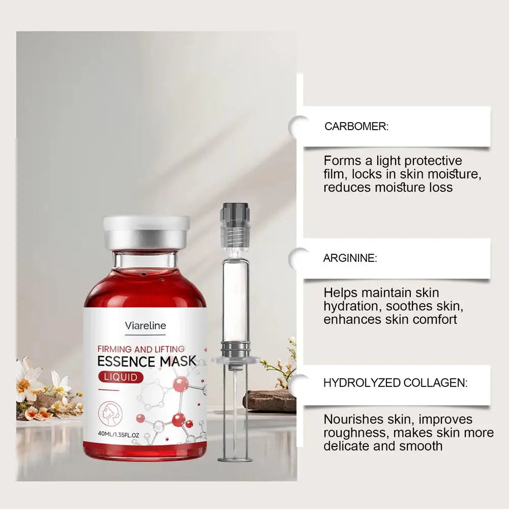 Lifting Firming Essence Mask Liquid 40ml Deep Hydrating Face Serum for Fine Lines & Sagging, Pore Minimizing Skin Care