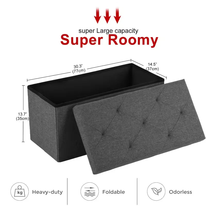 [Multi-Purpose Ottoman Bench] Heavy-Duty Multi-Purpose Folding Storage Ottoman Bench With Seat | Indoor/Outdoor, Space-Saving