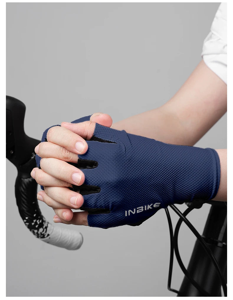 INBIKE Cycling Gloves Half Finger Summer Men Women MTB Gloves Shock-absorption Mountain Bike Sports Gloves Cycling Accessories