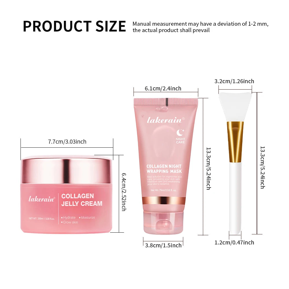 Collagen Jelly Cream Hydrolyzed Collagen Overnight Facial Mask Wrapping Peel-Off Mask Hydrating Firming Moisturizing SkinCare