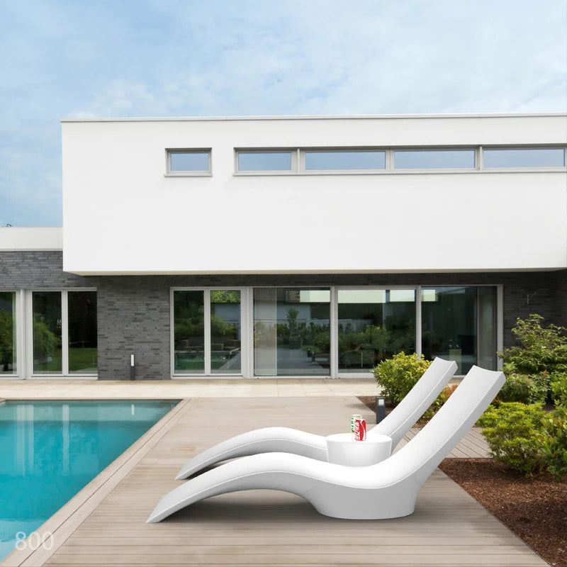 Outdoor Pool Furniture PE Plastic Sun Lounger Chaise Pool Deep Lounger