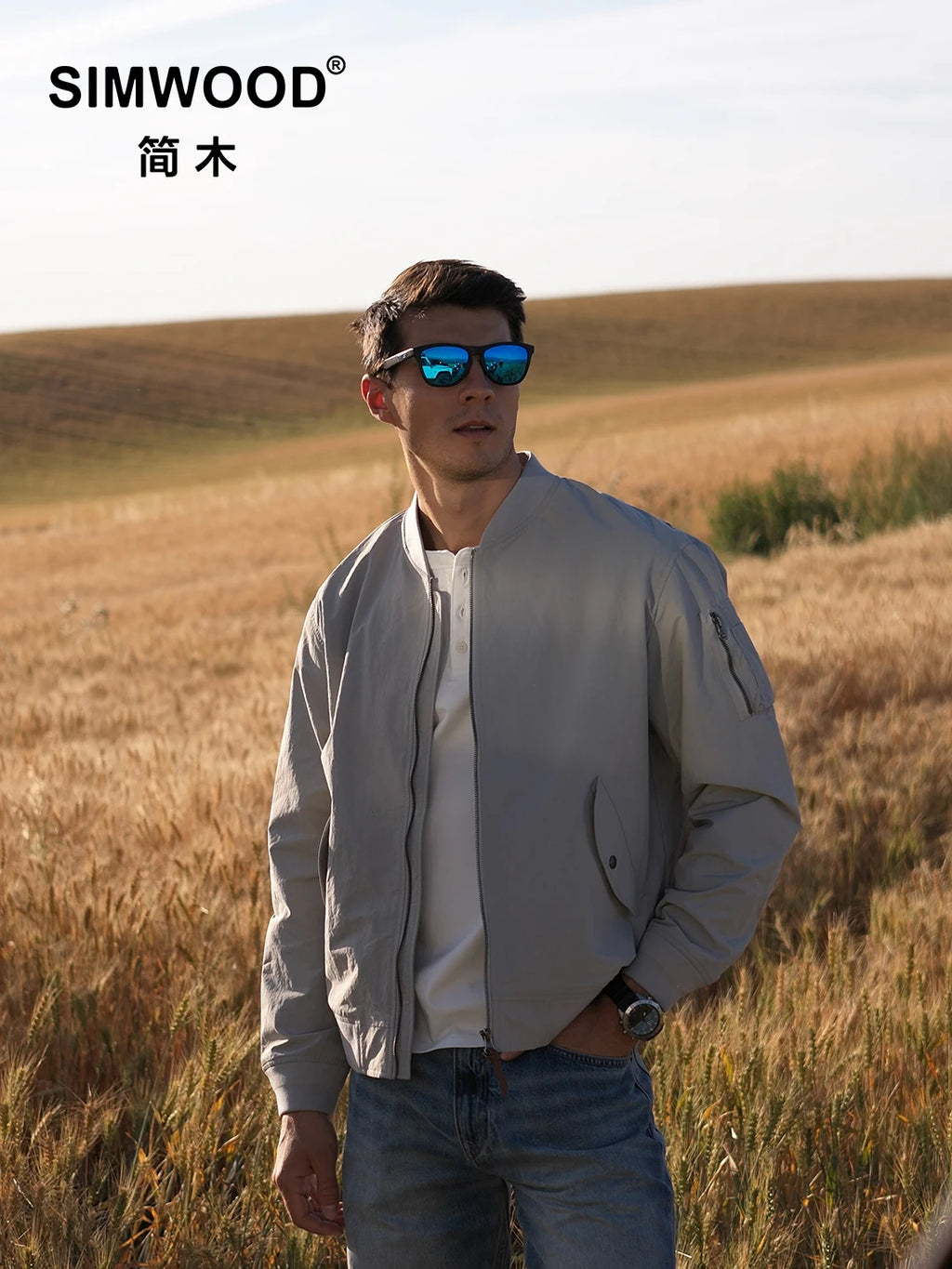 SIMWOOD 2026 Autumn Winter New Oversize Classic MA-1 Bomber Jacket Baseball Collar Pilot Flight Jacket Men Autumn Casual Coats