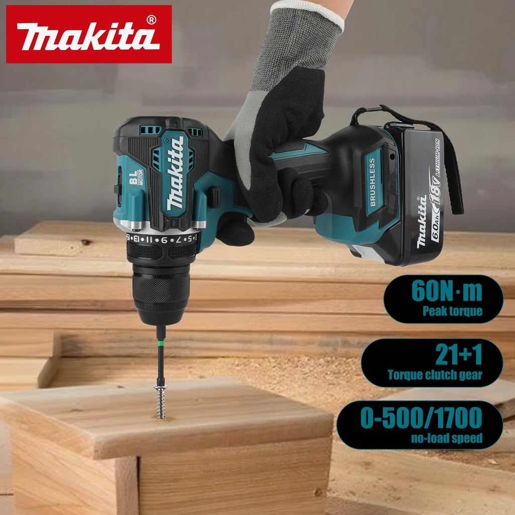 2025 New Makita DDF487 18V Cordless Brushless Drill 10mm Compact Driver for Home Renovation & DIY Craft Projects