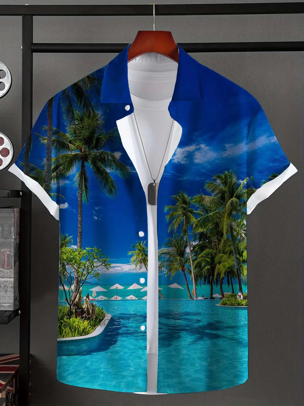 Men's Shirt Hawaiian Shirts For Man Summer New Beach Vacation Short Sleeve Top Casual Men's Blouse Coconut Tree Men Clothing