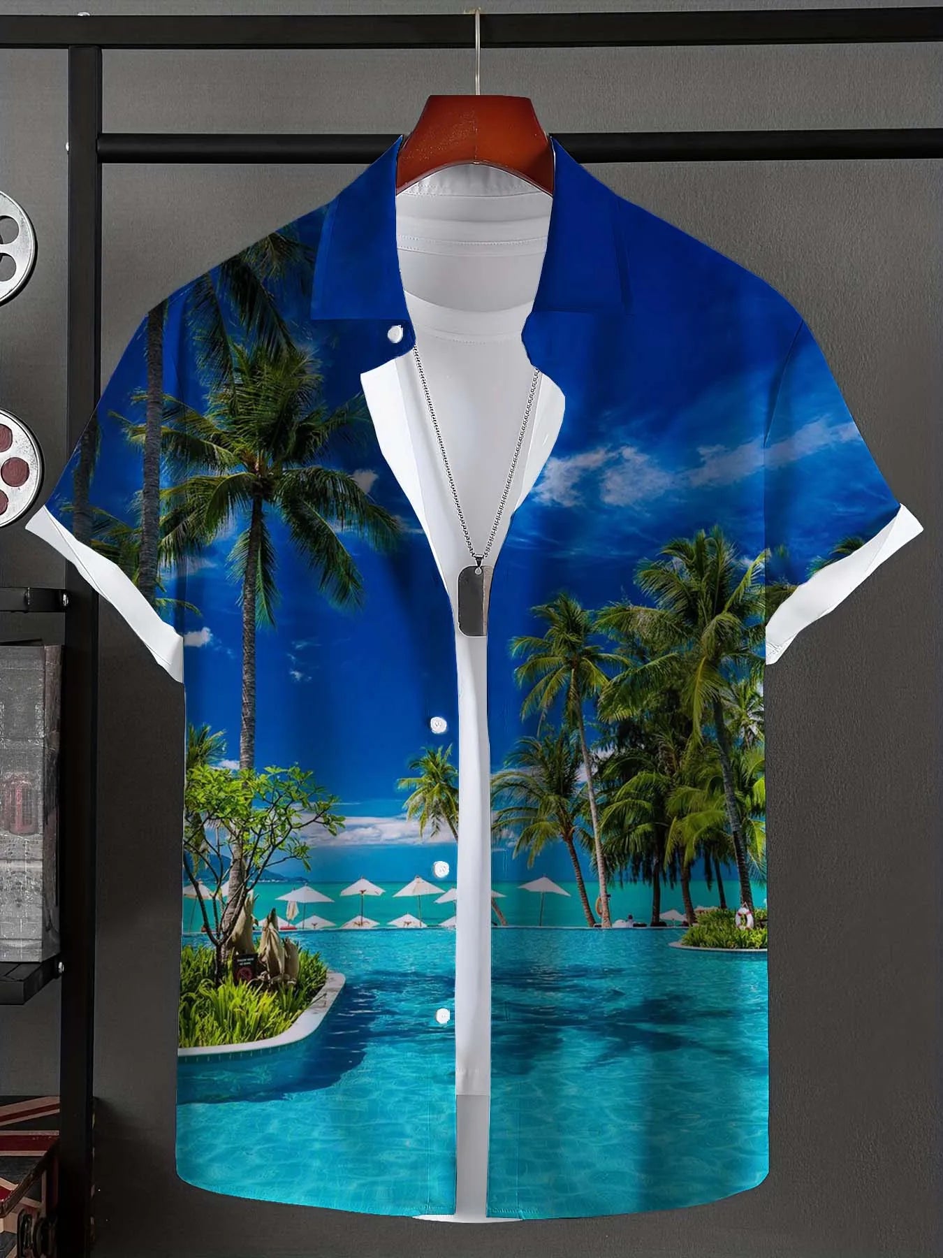 Men's Shirt Hawaiian Shirts For Man Summer New Beach Vacation Short Sleeve Top Casual Men's Blouse Coconut Tree Men Clothing