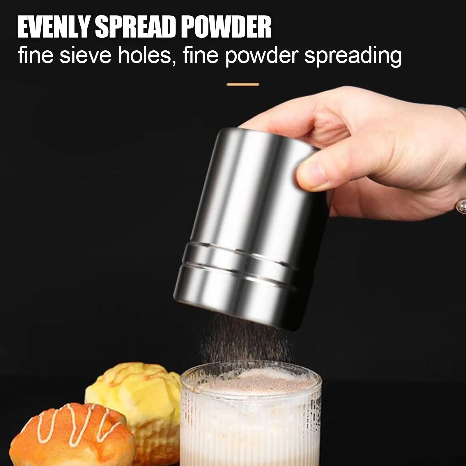 S/M/L Powder Sprinkler Bottle Stainless Steel Flour Sifter And Shaker Bottle Kitchen Gadgets Powder Shaker For Salt Sugar Cocoa