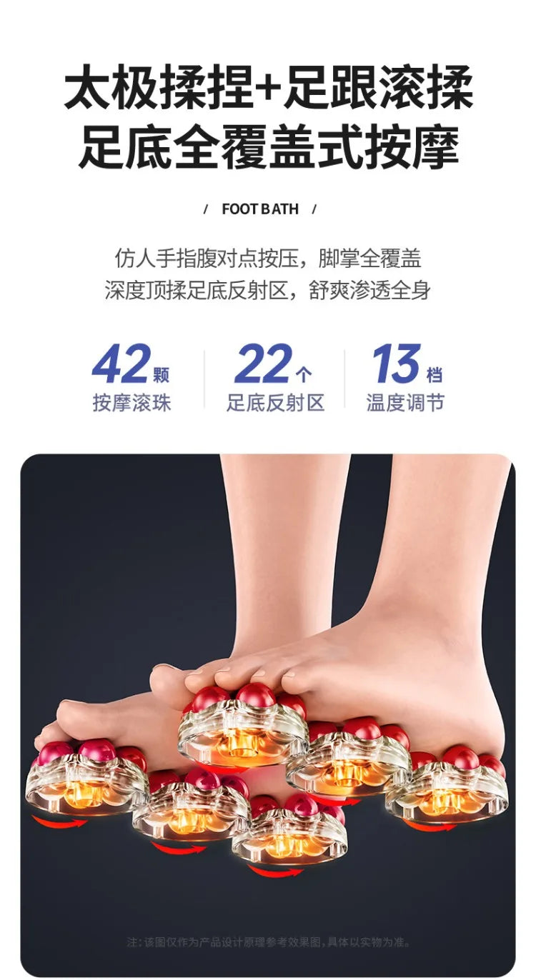 220V AUX Electric Foot Spa Bath Massager with Heating and Constant Temperature Automatic Home Use Deep Bucket WDC