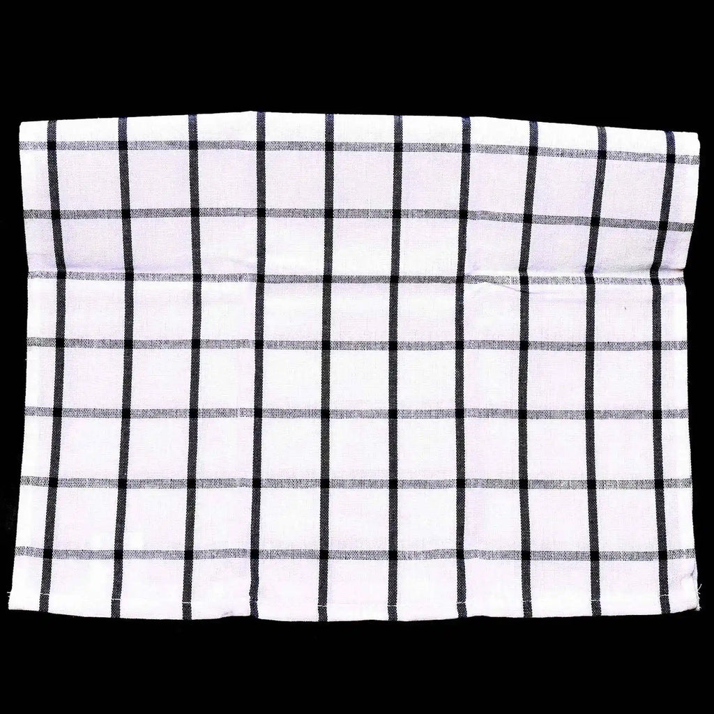 M12K-6Piece High Quality Blue White Plaid Striped Tea Towel Kitchen Towel Napkin Table Cloth 100% Cotton Woven Fabric