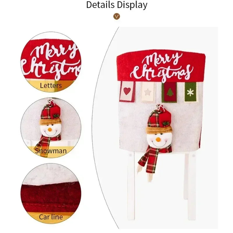 Christmas Chair Decoration Set Home Christmas Decoration Cartoon Chair Set Christmas Decoration Supplies christmas chair cover