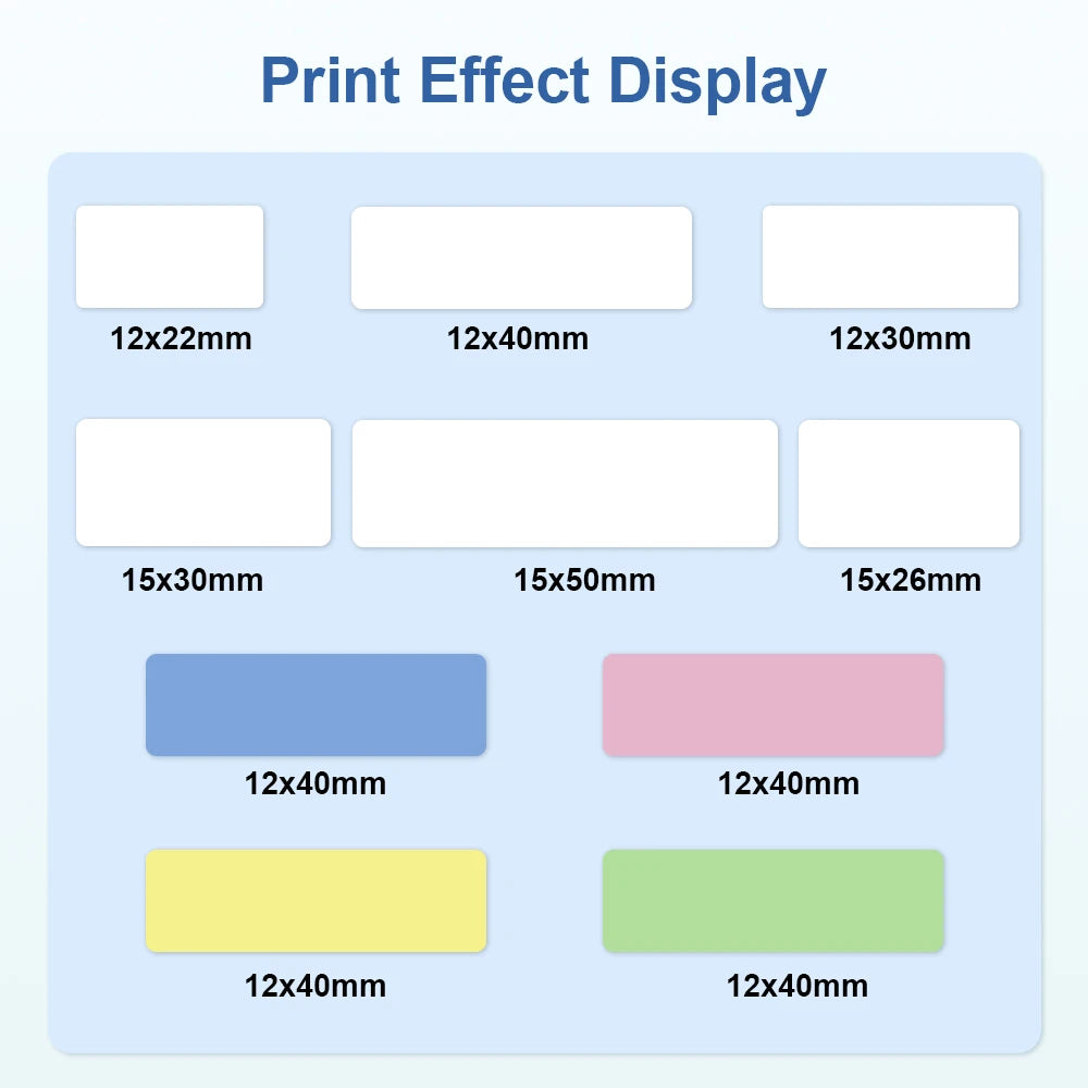 1Roll Niimbot D11 D101 D110 H1 Label Sticker Paper Rolls Various sizes of White Color Rolls