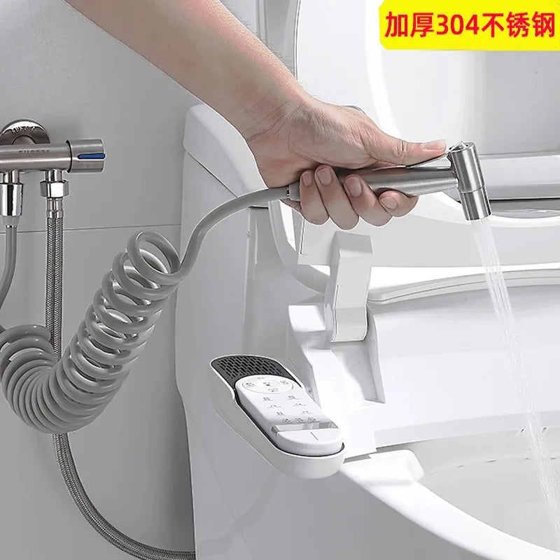 Handheld Bidet Sprayer Set 304 Stainless Steel Spray Gun Shower Handheld Toilet Bidet Faucet Sprayer Shower Nozzle Self Cleaning