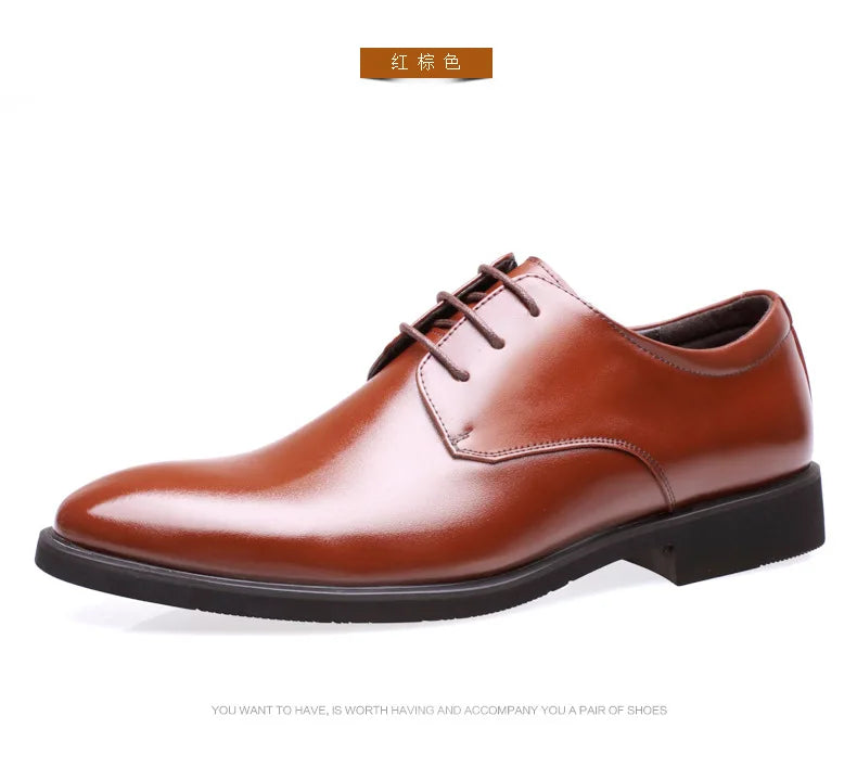 Men's Breathable Leather Shoes Black Soft Leather Soft Bottom Spring And Autumn Best Man Men's Business Formal Wear Casual Shoe