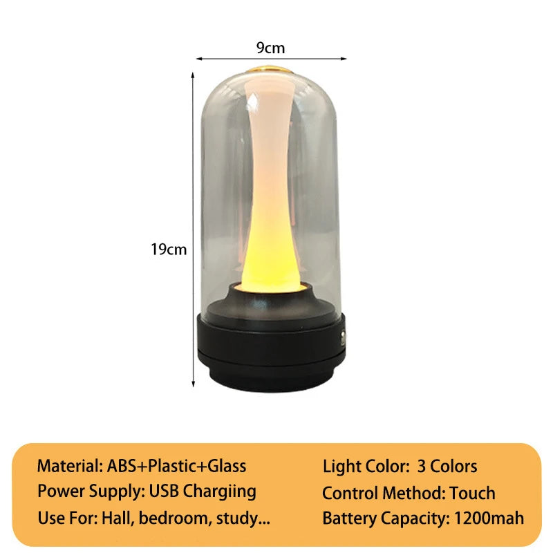 GGbingo Night Light Dimmable Night Lamp LED Rechargeable Light Touch Glass Lampshade Mood Light for Home Bedside Coffee Shop