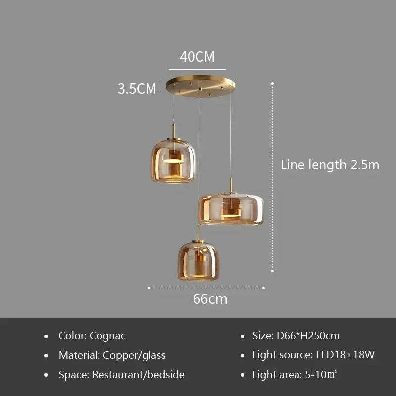 Modern Glass Pendant Light luxury Deco Nordic Led Hanging Light Fixtures  Modern Luminaire Suspension lamp