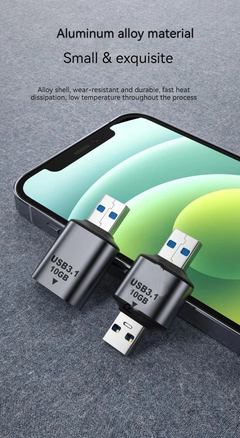 USB A to Type-C Adapter USB 3.1 OTG Adapter Mobile Phone Laptop Fast Charging Converter 10Gb Data Transfer Cable Connector