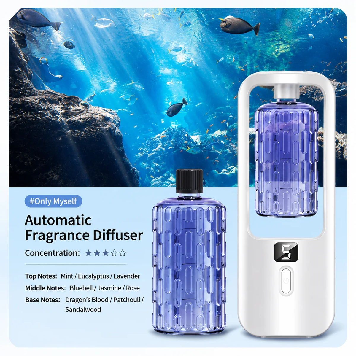 Wall-mounted Essential Oil Diffuser with Cool Mist Spray USB Rechargeable Essential Oil Aromatherapy Machine Air Freshener