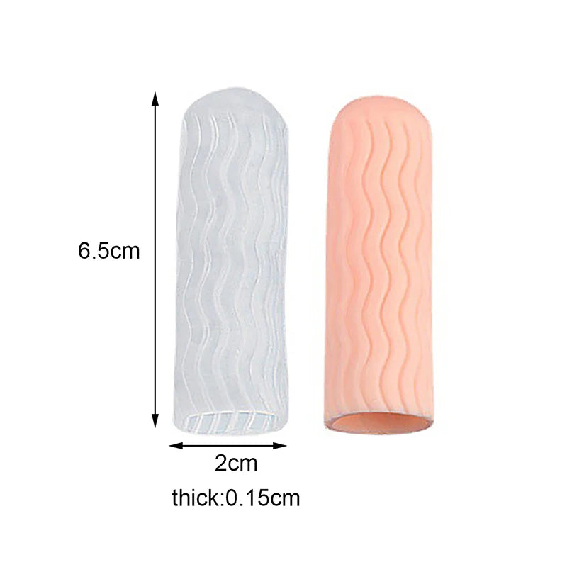 2Pcs Silicone Gel Tube Hand Bandage Finger Protector Anti-cut Heat Resistant Finger Sleeves Great Cooking Kitchen Tools