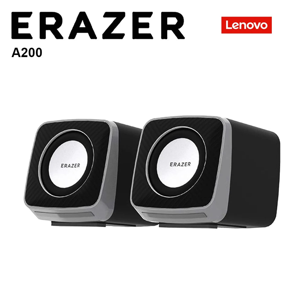 Lenovo Computer Speakers HiFi Sound Quality Desktop Audio Stereo LED Breathing Light Loudspeaker Box Dual Channel with 3.5mm/USB