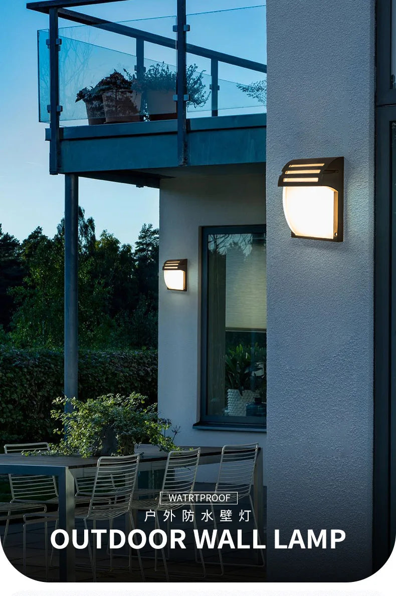 Outdoor LED Wall Lamp E27 IP65 Waterproof Aluminum Garden Porch Light 110V 220V Exterior Decor Sconce Street Lighting Fixture