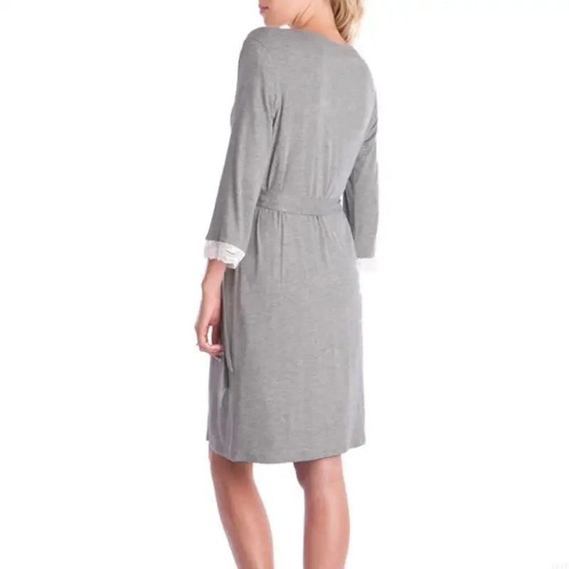 Cotton Maternity Robe Breathable Pajama Dress Pregnancy Clothes Nightgown Nursing Pregnant Women Sleepwear