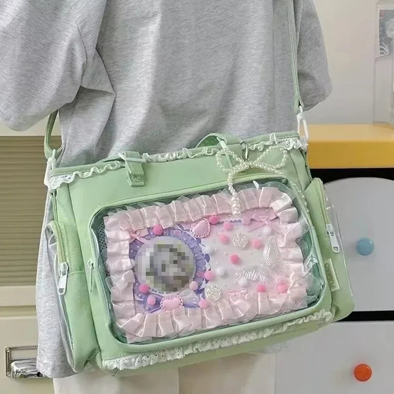 Large Capacity Ita Bag Anime Two-dimension Lolita Tote Bag Clear Window Crossbody Shoulder Bag Handbag Gift For Friends