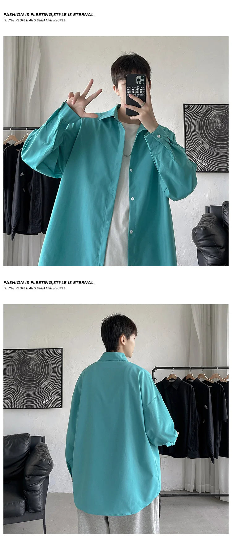 2025 Men Oversize Shirts Spring Long Sleeve Preppy Shirt Unisex Woman Casual Street Fashion Blouses Streetwear Men Clothing